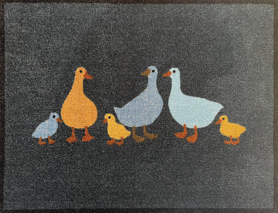 Goose family recycled doormat
