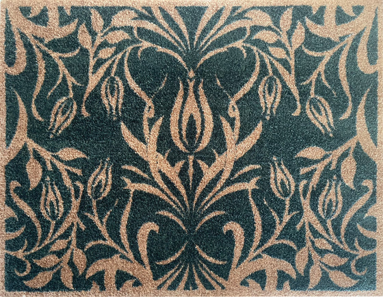 May Morris Tulip Green Curious Collection Ocean Mat - Atlantic Mats