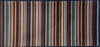 Recycled Bright Stripe runner by Atlantic Mats with multi-colored vertical stripes.