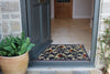 Atlantic Mats recycled Winter Robin doormat at an open front door entryway