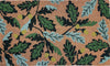 RHS Bloom Coir Collection Autumn Oak doormat with green and blue oak leaf patterns