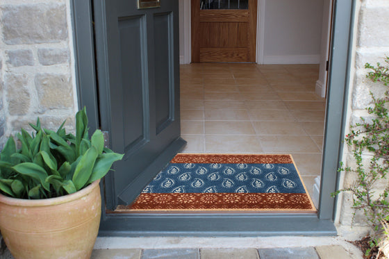 Woodblock Paisley Curious Collection Ocean Mat - Atlantic Mats