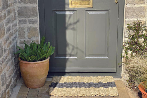 Grey Stripe Rope Outdoor Doormat recycled doormat Atlantic Mats
