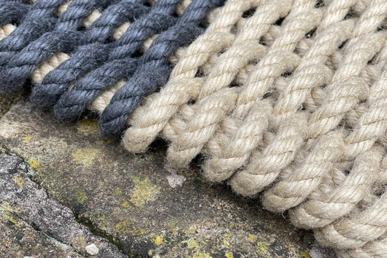 Grey Stripe Rope Outdoor Doormat - Atlantic Mats