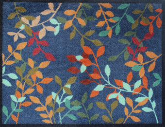 Washable recycled Midnight Leaves recycled Ocean Mat