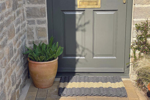Natural Stripe Grey Outdoor Rope Doormat recycled doormat Atlantic Mats