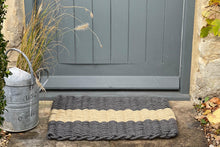 Load image into Gallery viewer, Natural Stripe Grey Outdoor Rope Doormat recycled doormat Atlantic Mats
