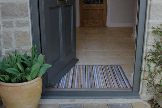 Recycled doormat Natural & Grey Stripe Ocean Mat - Atlantic Mats
