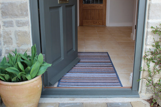 Recycled Natural & Grey Stripe runner - Atlantic Mats